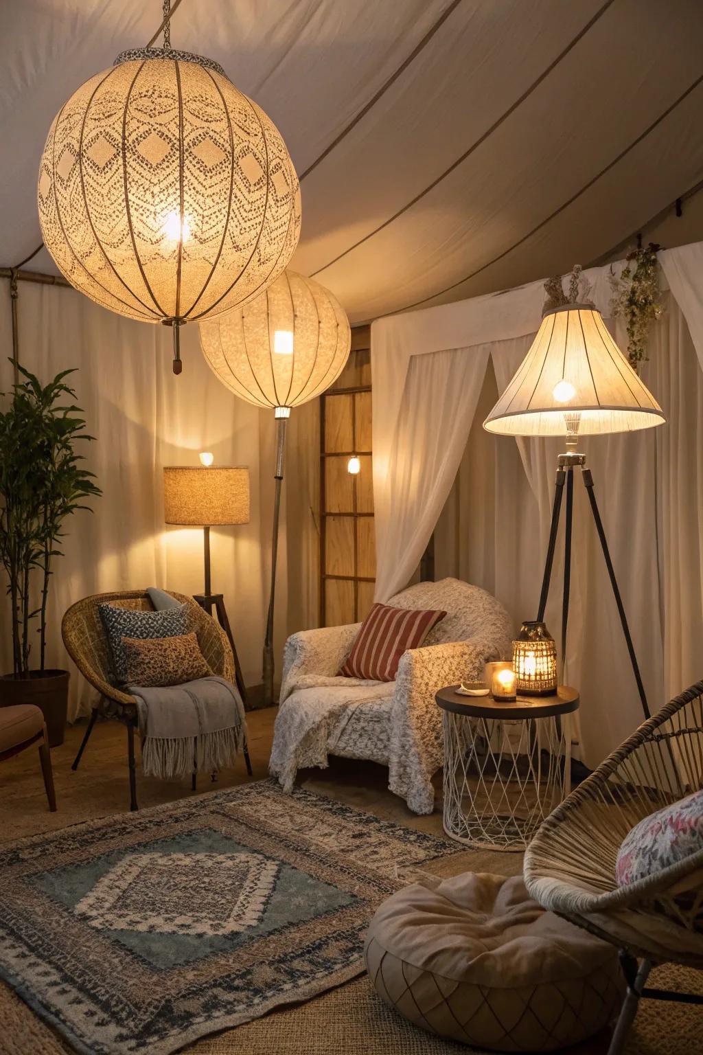 Layered lighting adds depth to any space.
