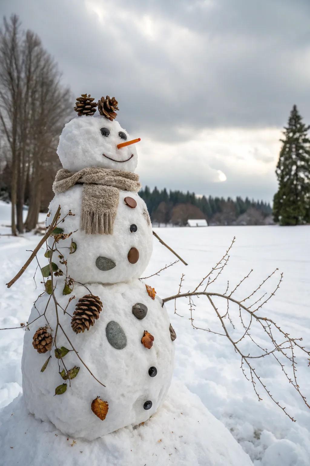An eco-conscious Frosty bedecked with natural facets.