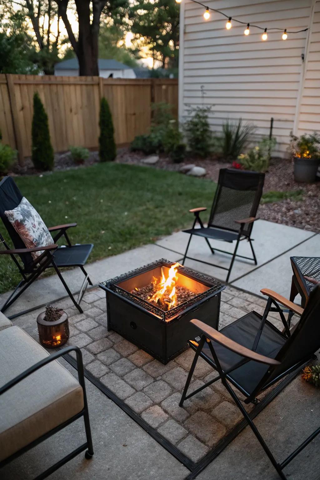 A mobile hearth offers versatility for any patio.