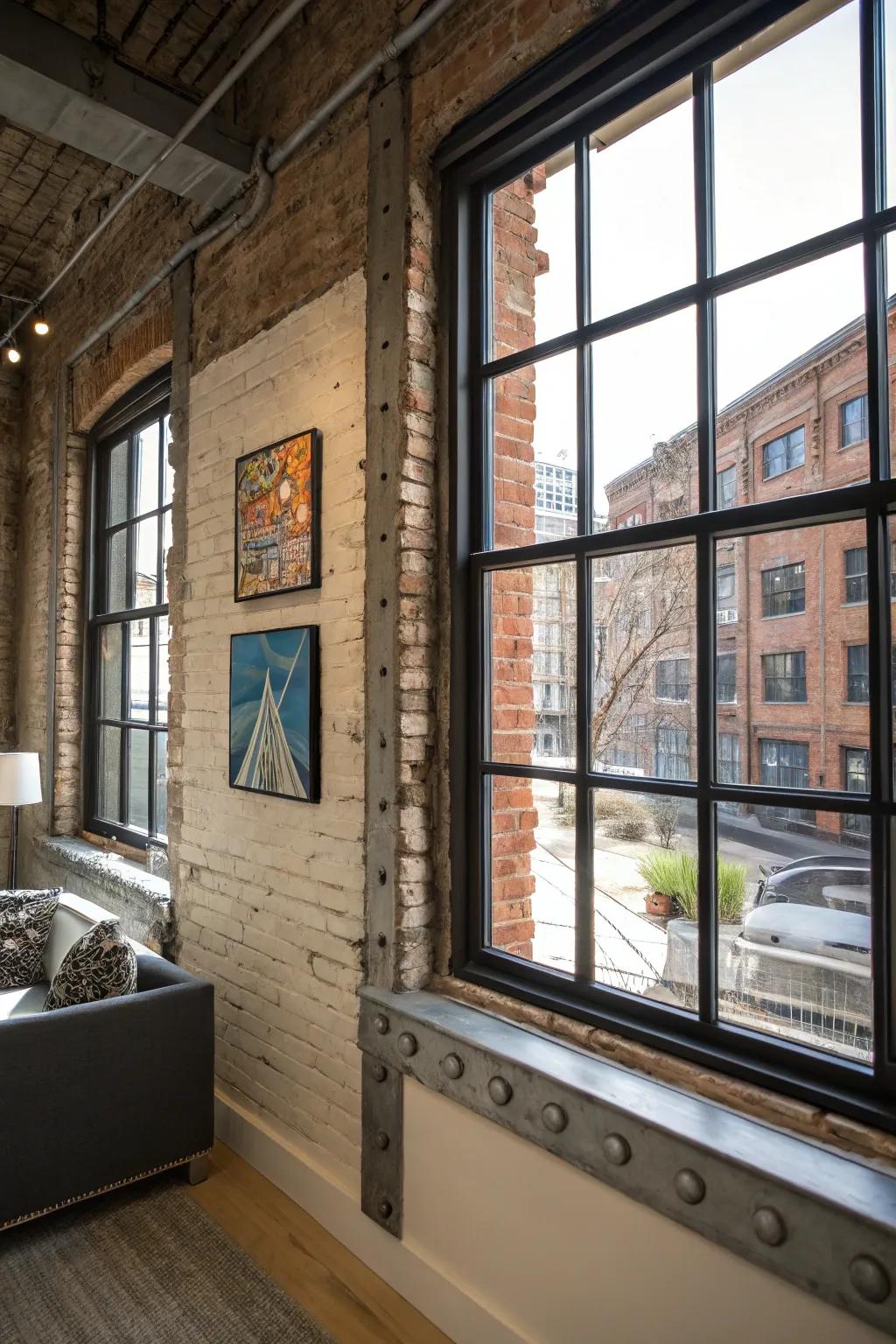 Metal frames append an industrial edge and urban sensation.