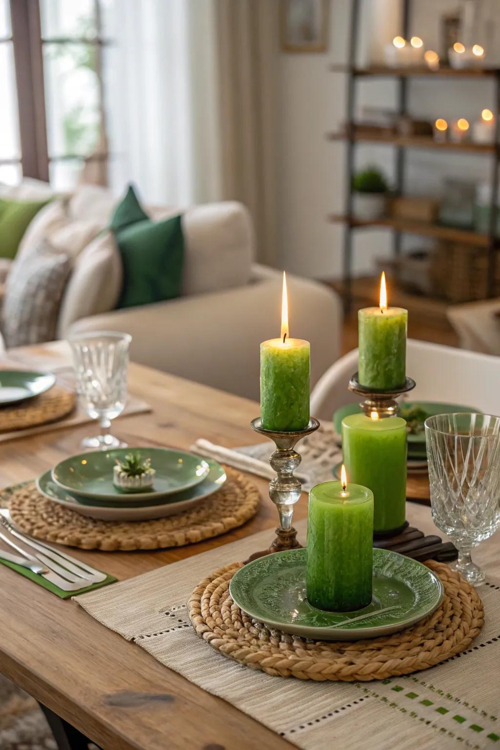 Craft a welcoming ambiance through candlelit centerpieces.