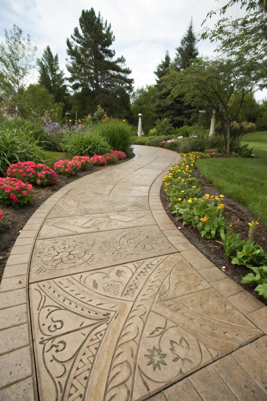 Enhance your path with a play of textures.