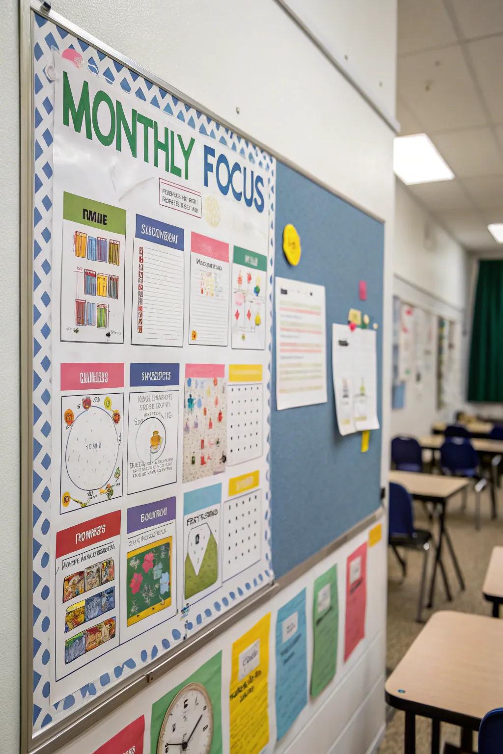 A monthly motivation area enhances instructional value.