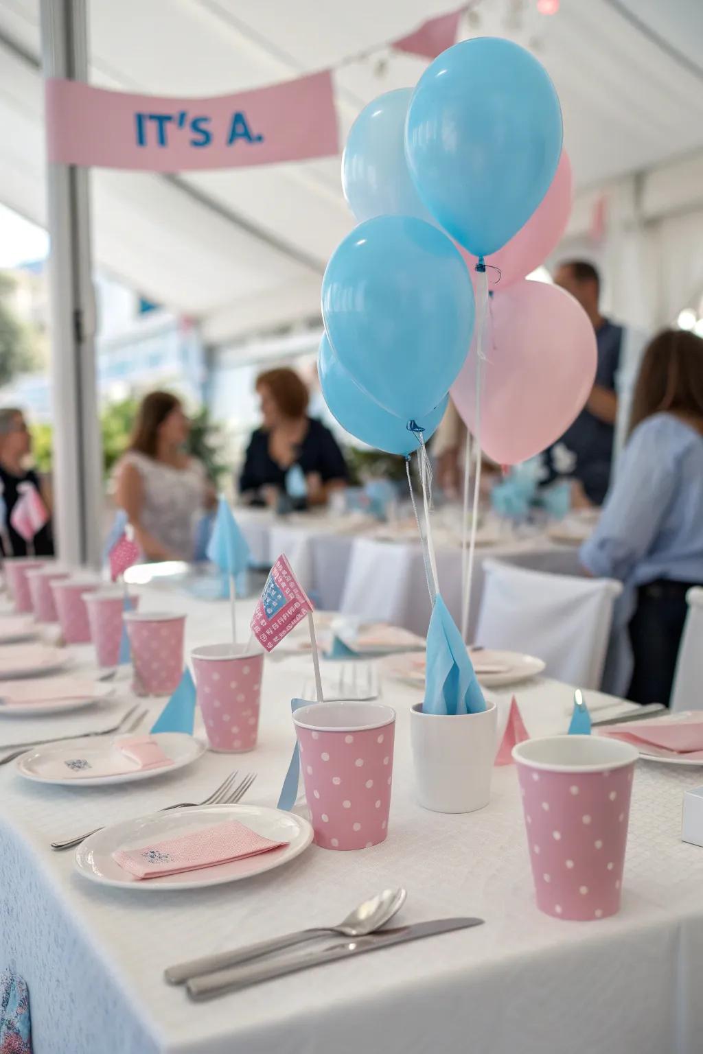 Individualized spot arrangements infuse a distinctive accent to your gender reveal gathering.