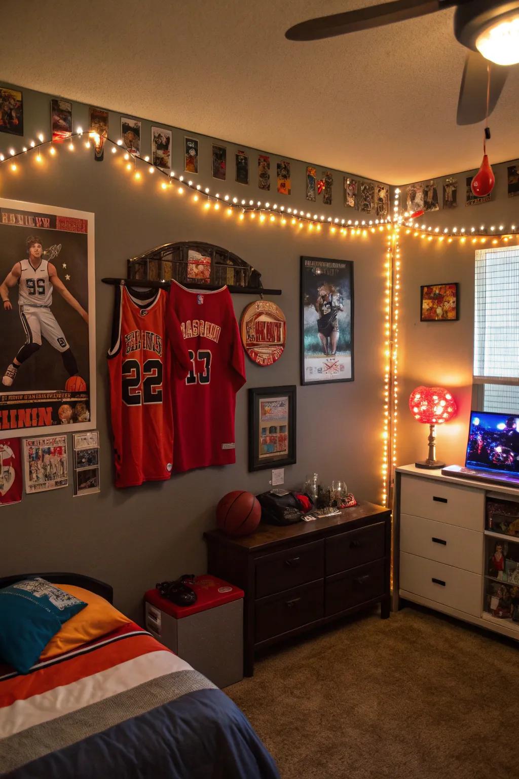 Theme-based lighting reflects personal interests beautifully.