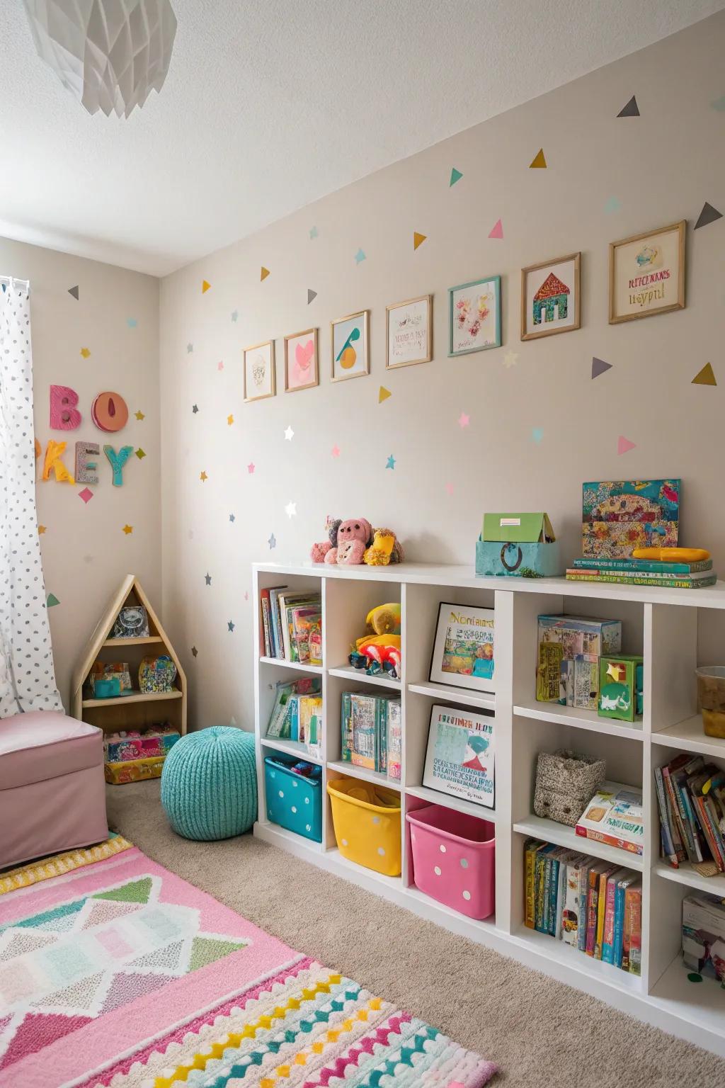 Adaptable wall graphics keep the design fresh and engaging.