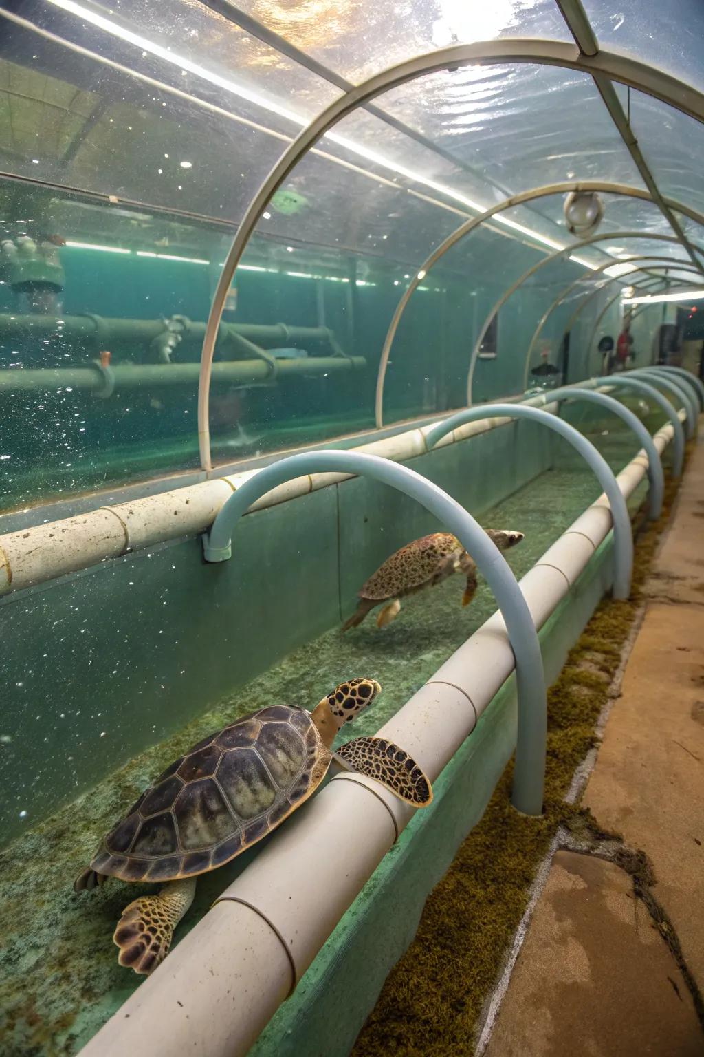 Underwater routes provide adventure and discovery for your turtle.