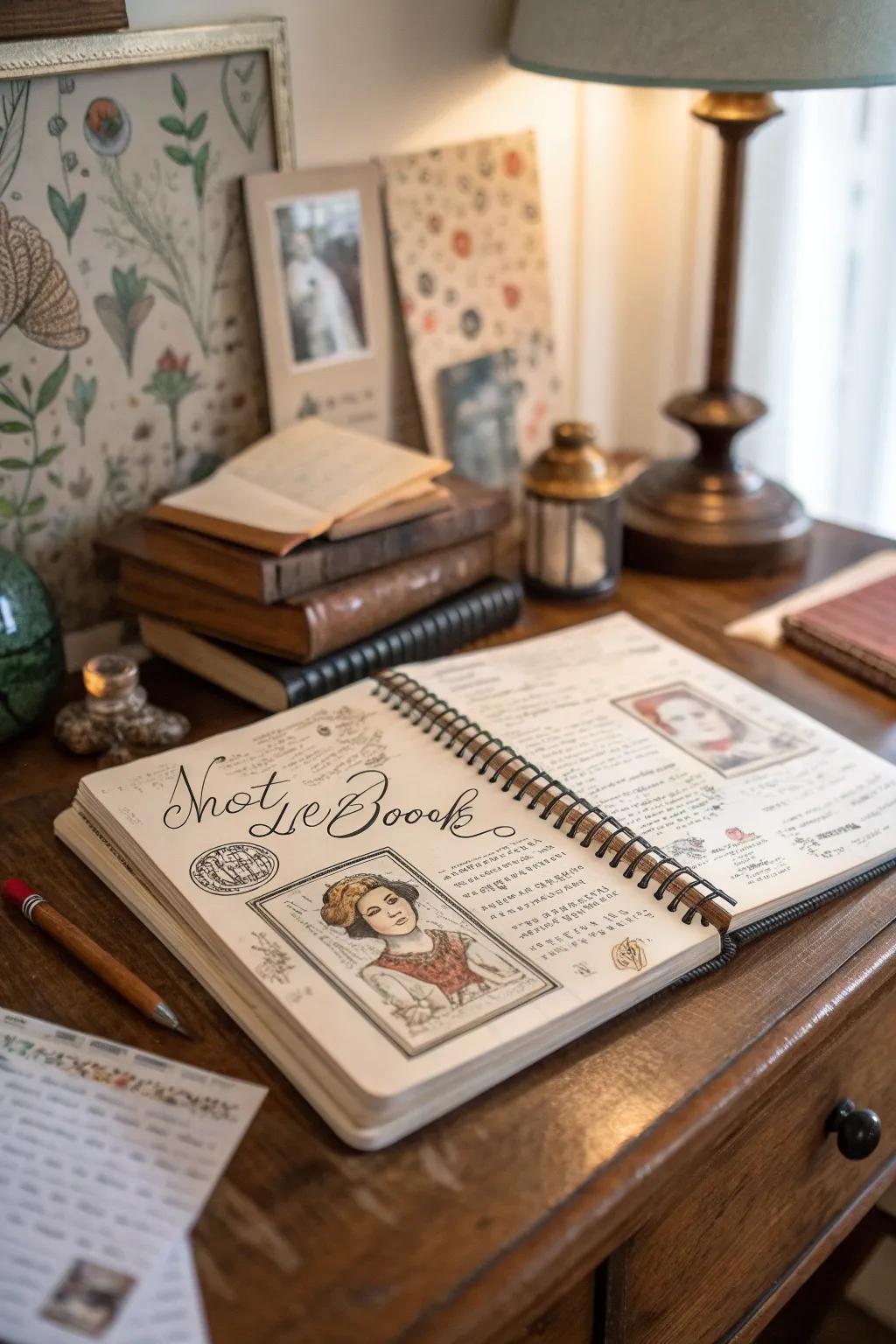 Guests sketch self-portraits, appending a personal touch.