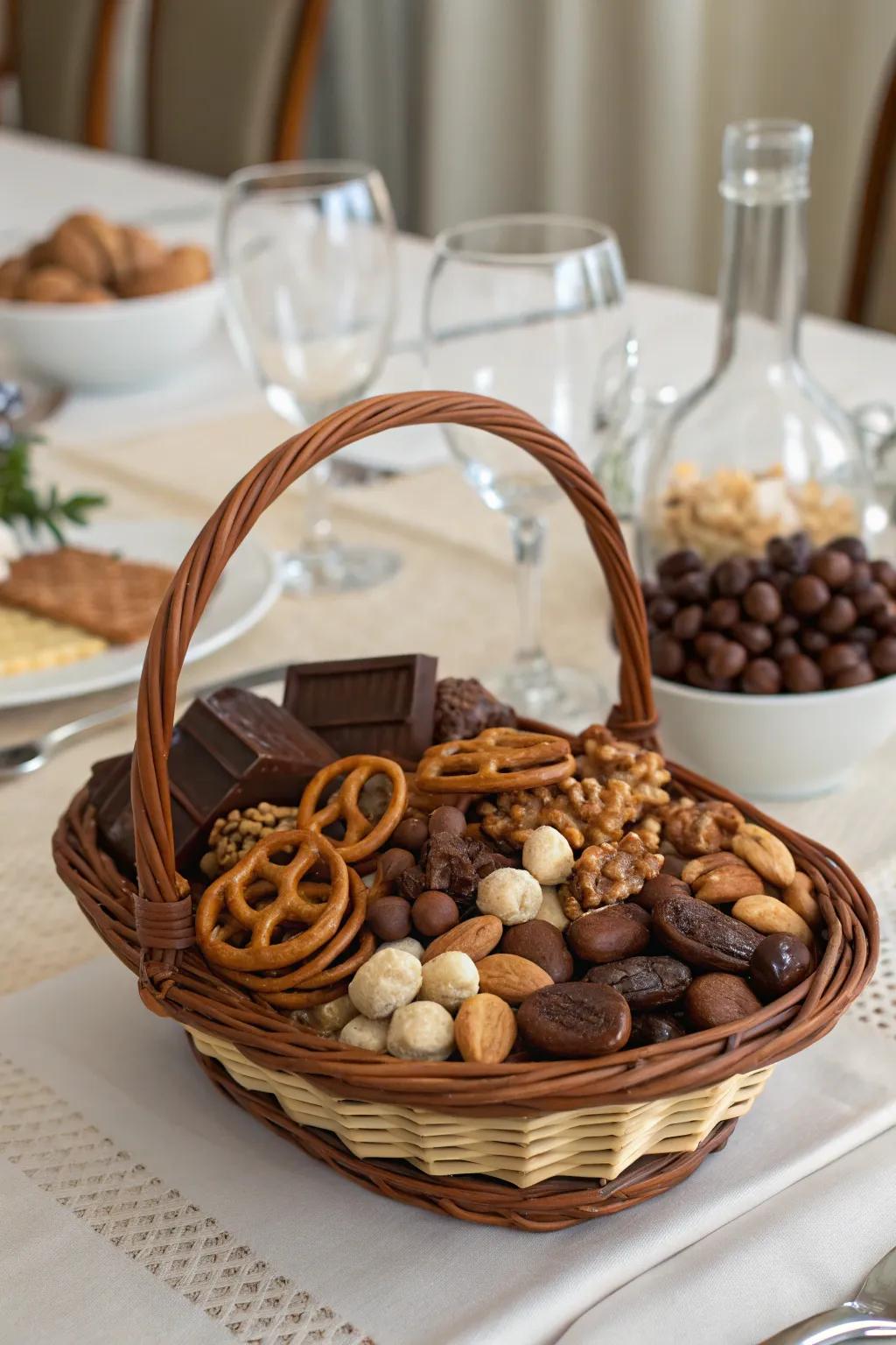 A sweet and salty mix basket for tastes.