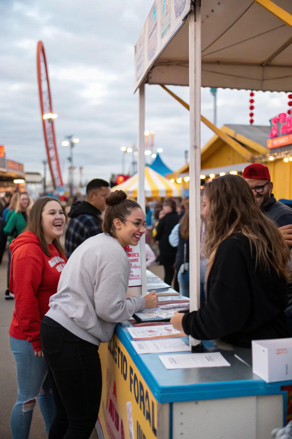 Fun contests drawing awareness to the booth.