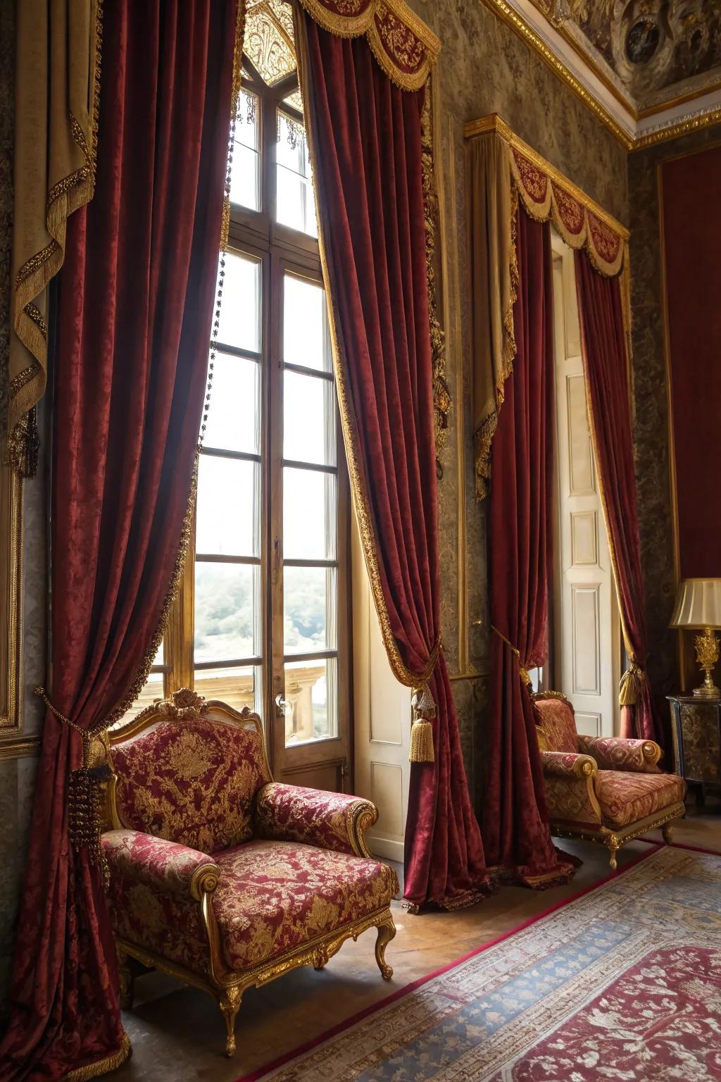 Lavish weaves that enhance the Venetian feel of the space.