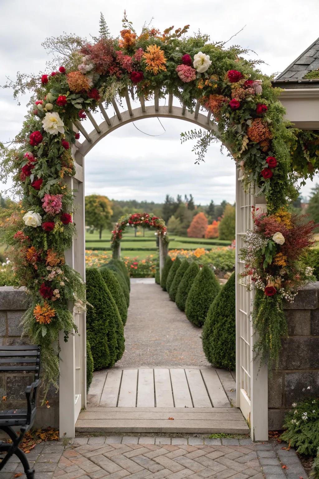 Seasonal embellishments maintain your garden arches appearing vibrant and celebratory.