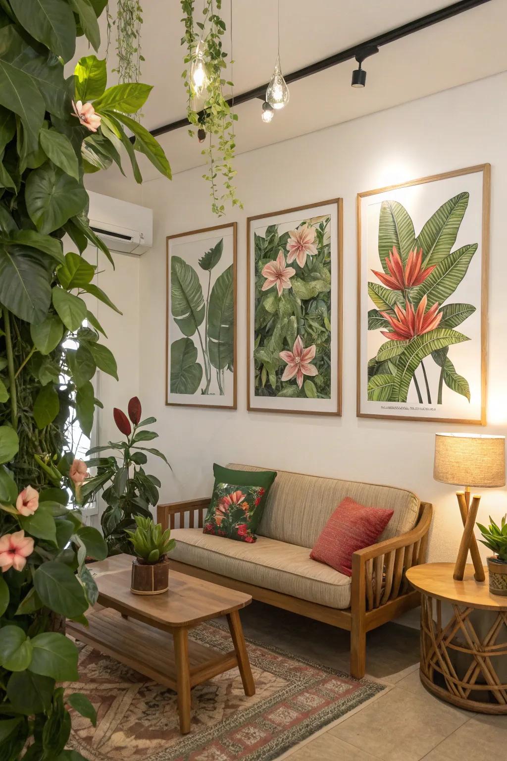 Flora illustrations welcome nature indoors.