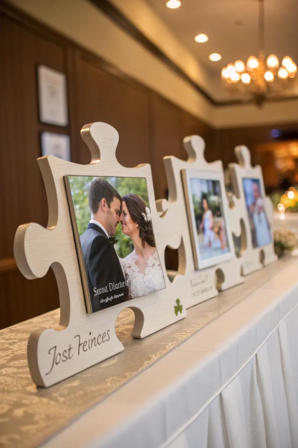 Jigsaw piece bar signs creating a larger image.