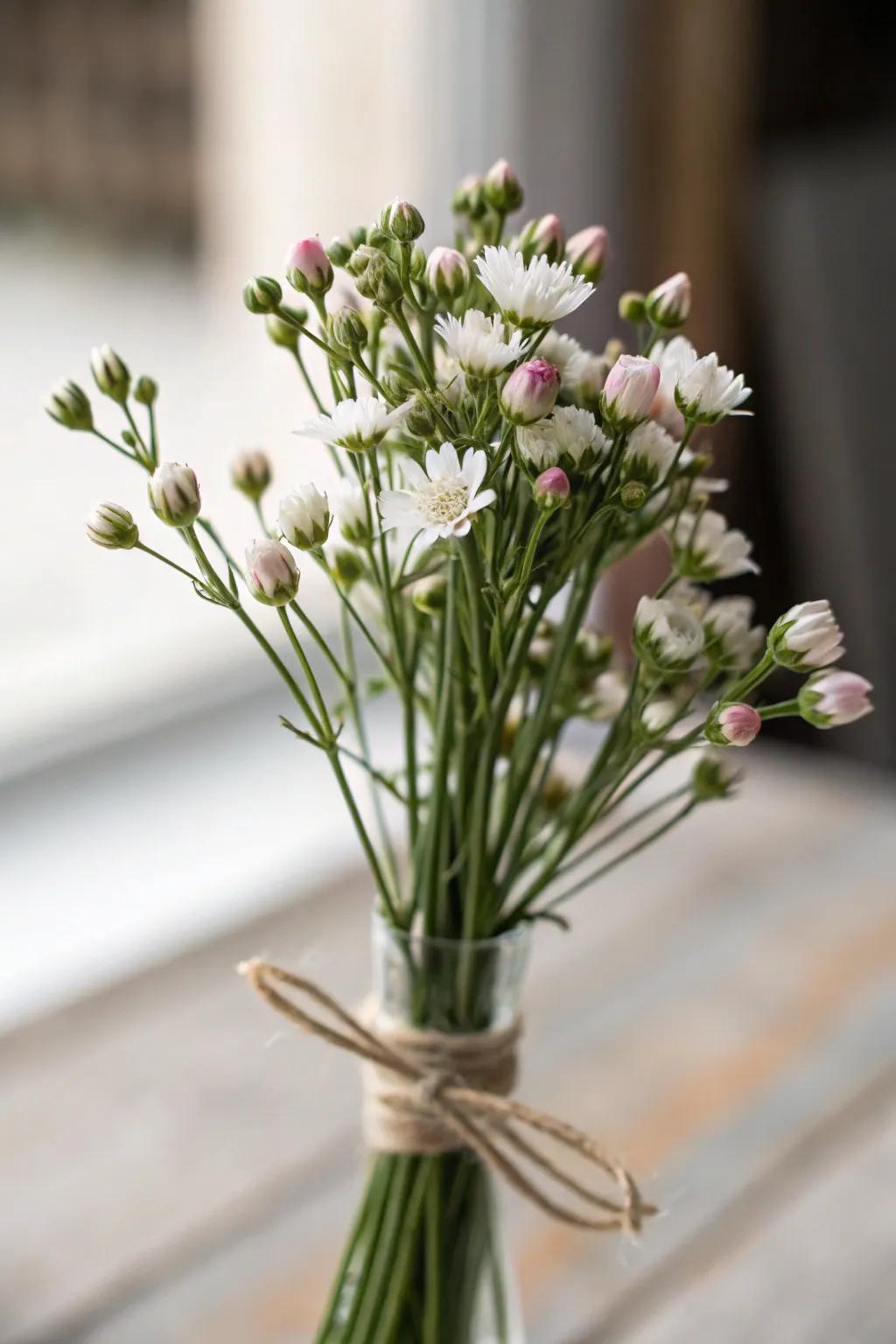 A subtle bouquet showcasing tiny flower buds.