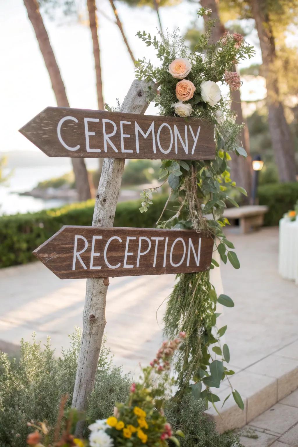 Directional displays guide guests while elevating the overall decor.