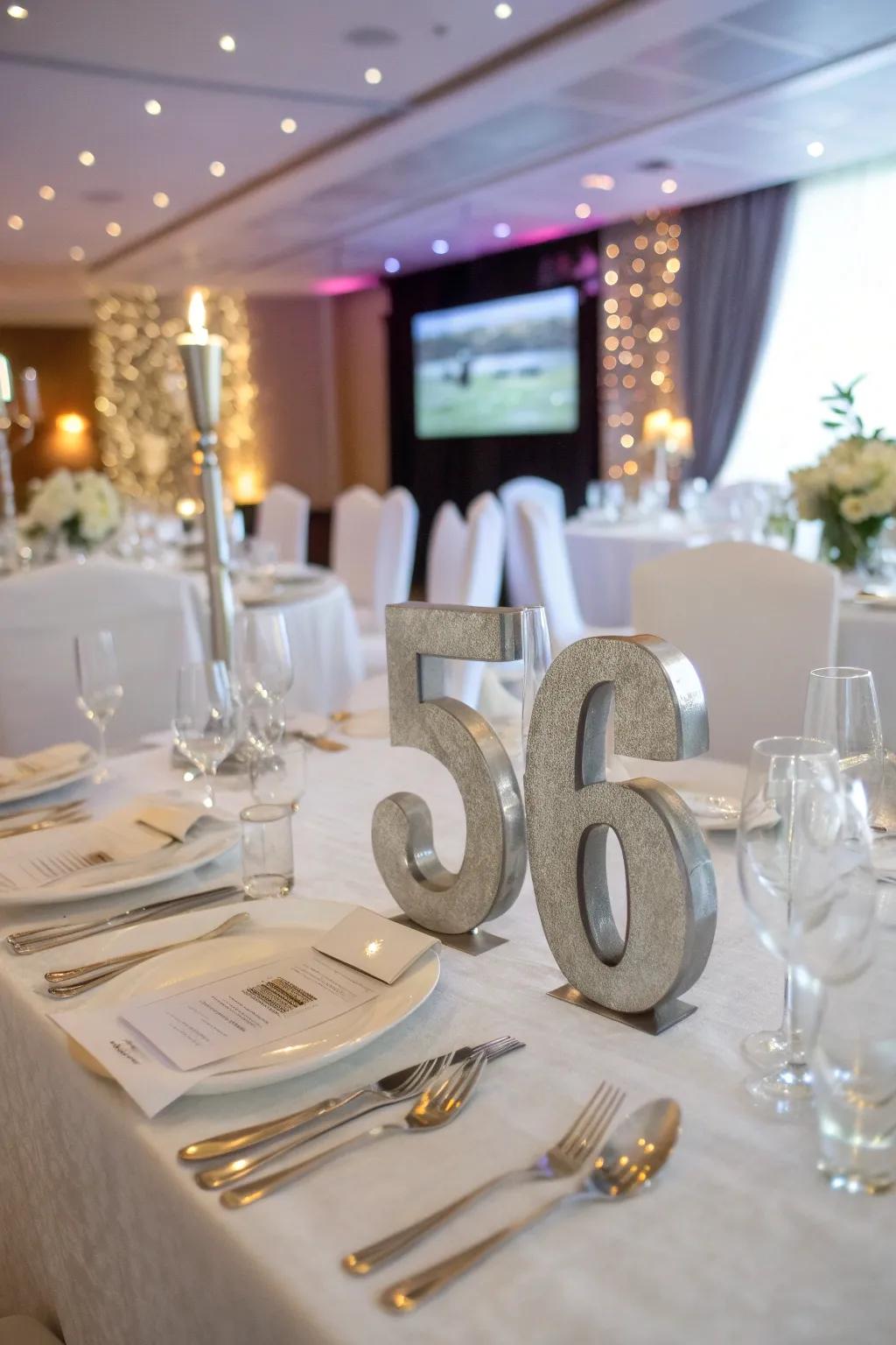 Street address numerals inject a modern and bold aesthetic into your wedding tables.