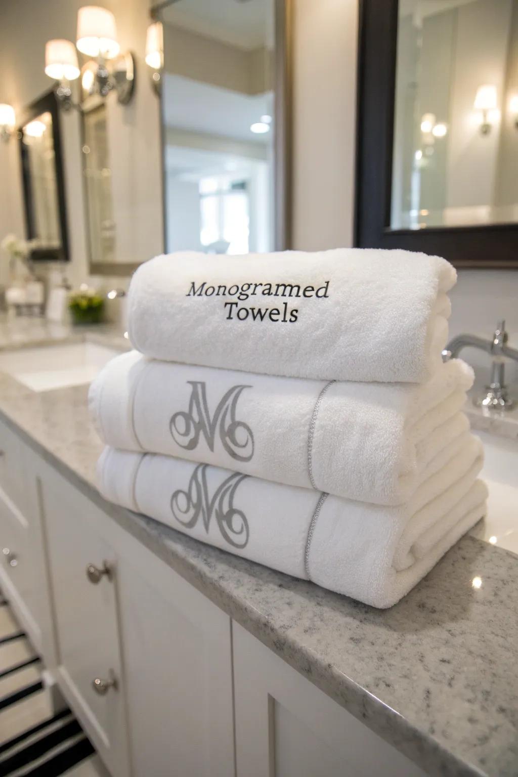 Elegant towels with a personal touch.