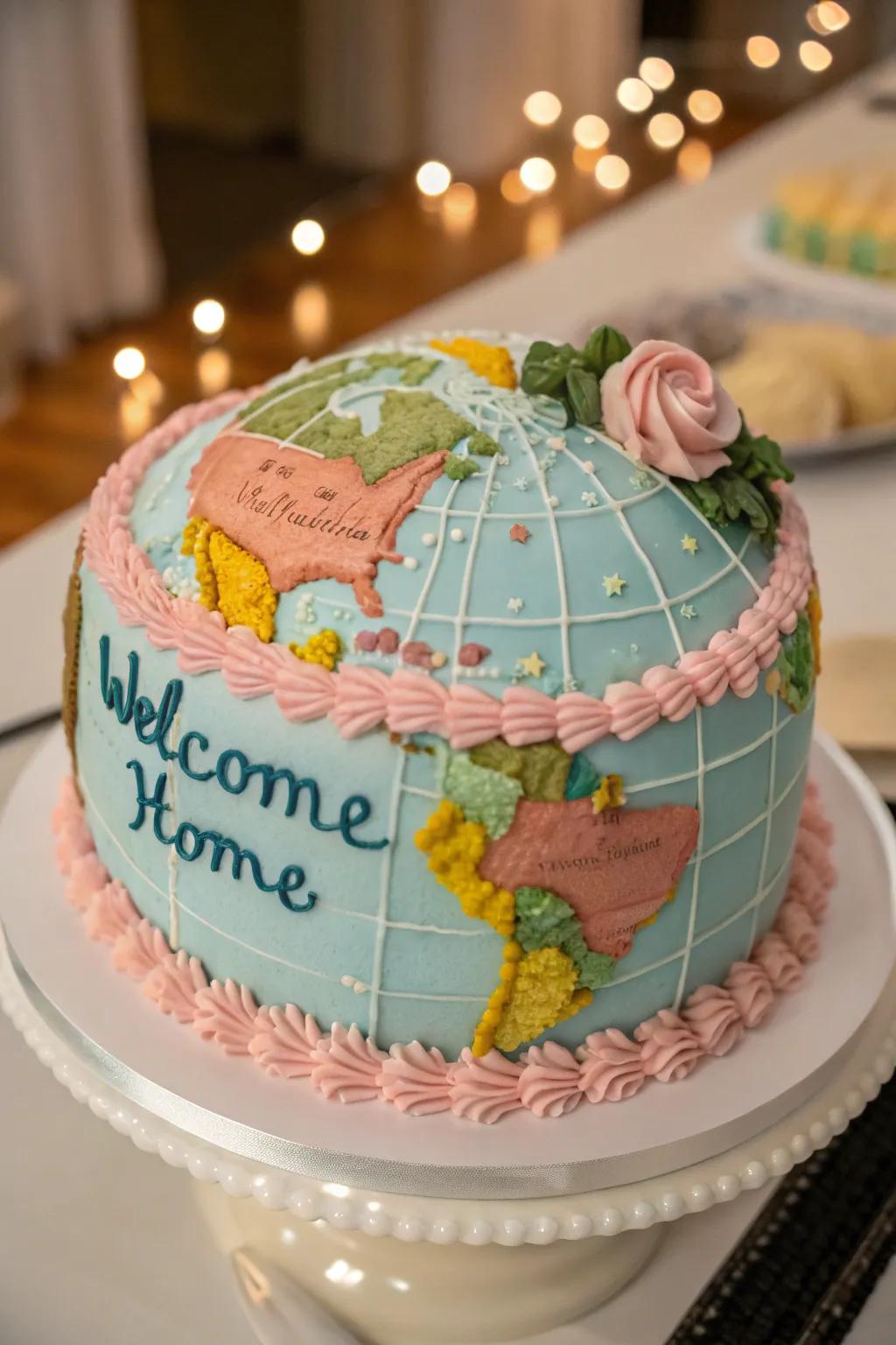 A bespoke cake celebrating their arrival.