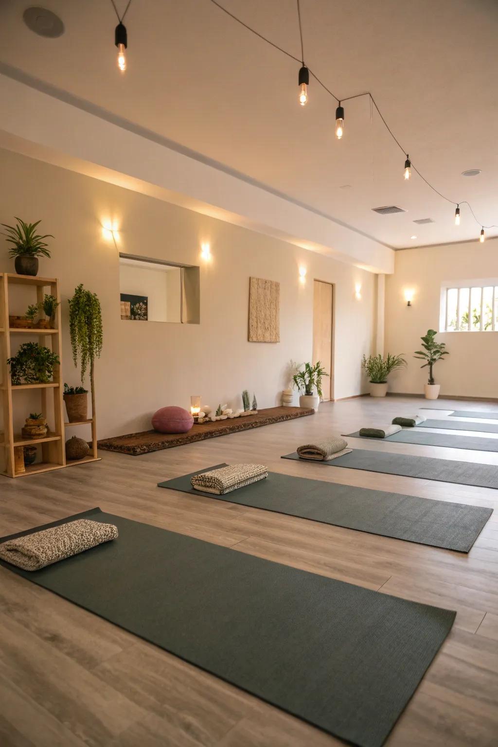 Find balance and peace in a home yoga space.