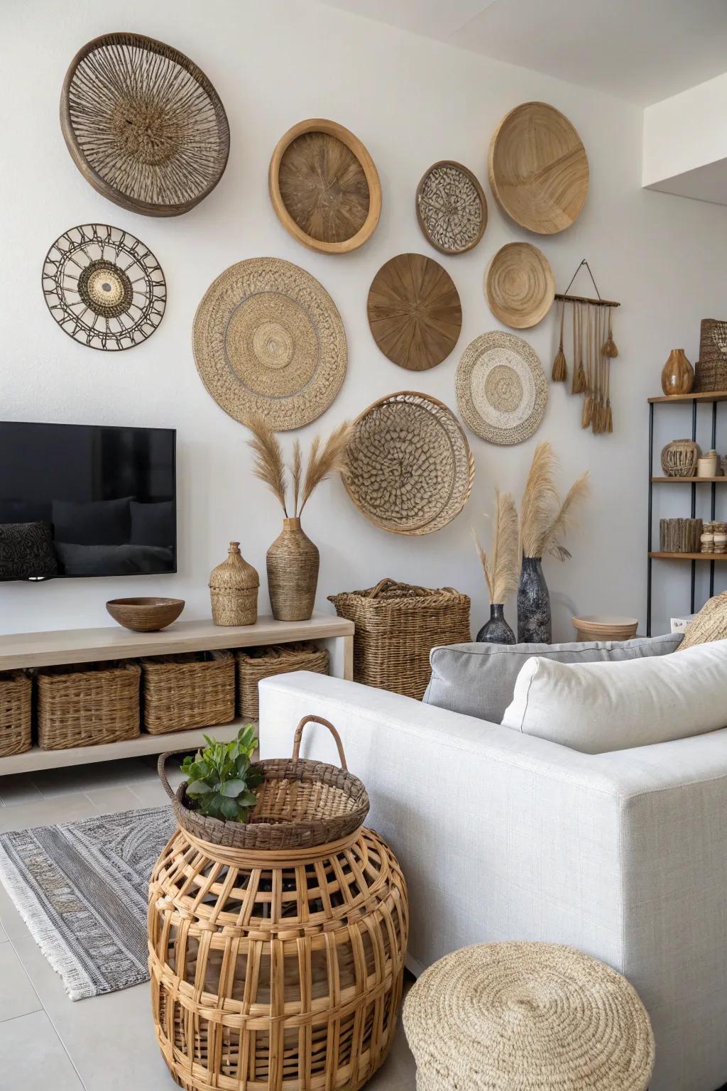 Introduce depth using a combination of varied textures and forms.