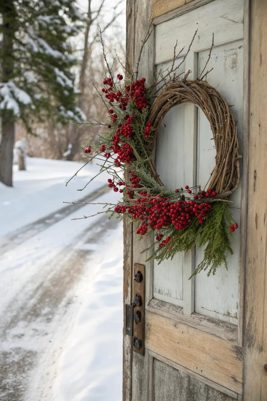 A twig and berry ring extends homespun allure.