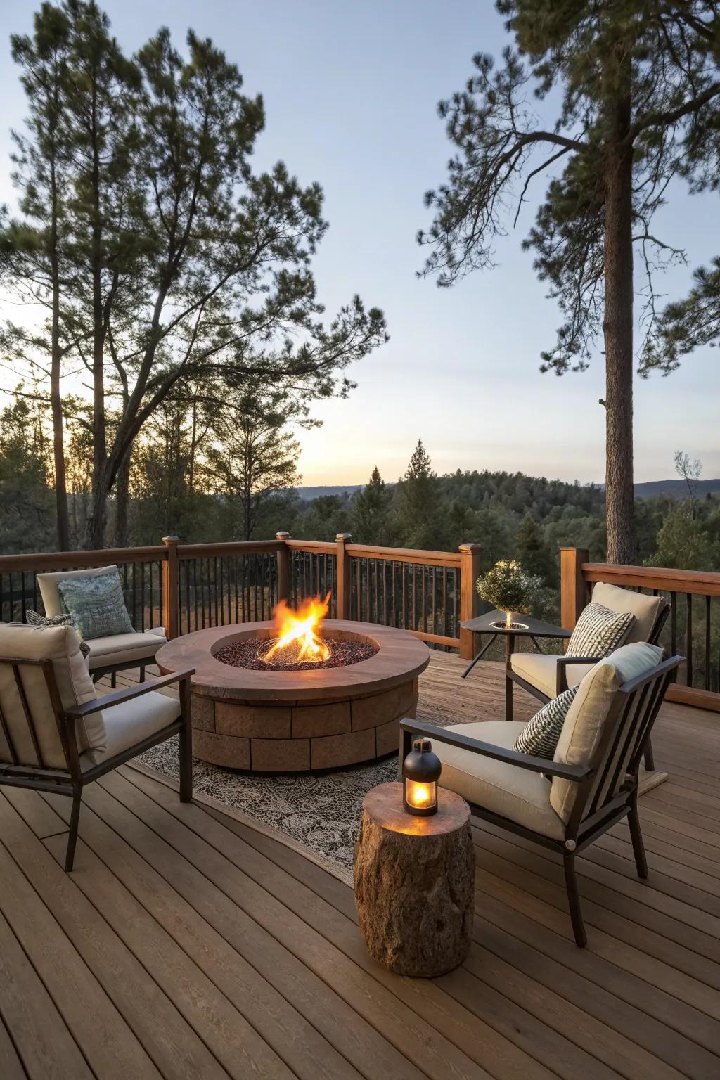 A fire pit transforms your terrace into a warm and welcoming social space.