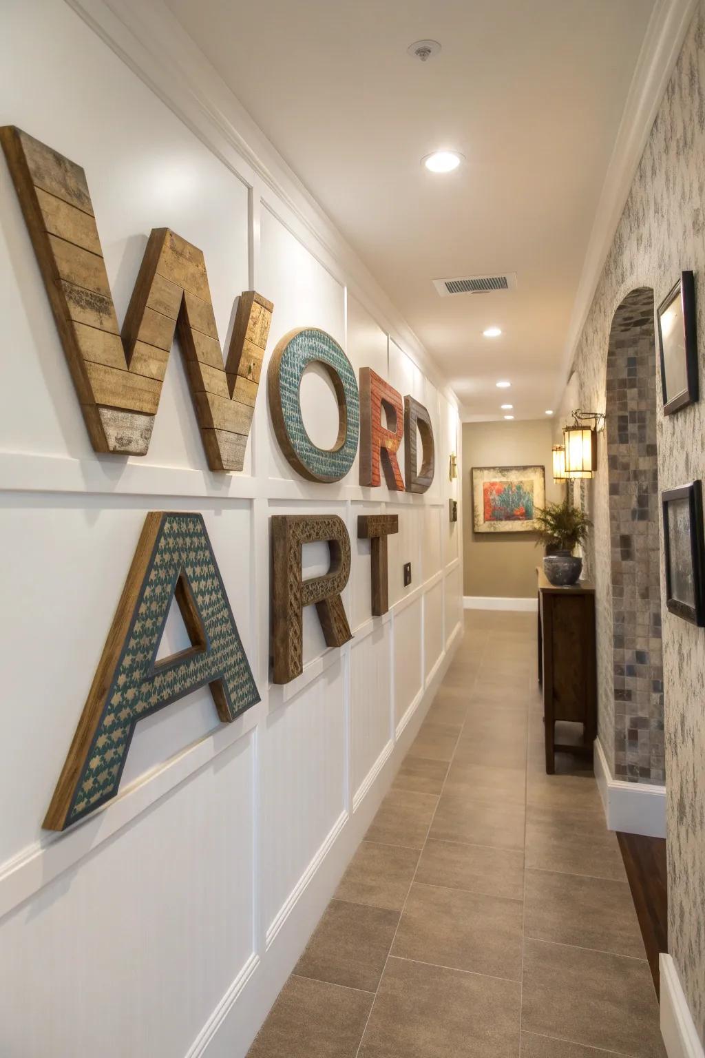 Varied semantic art introduces richness to your décor.