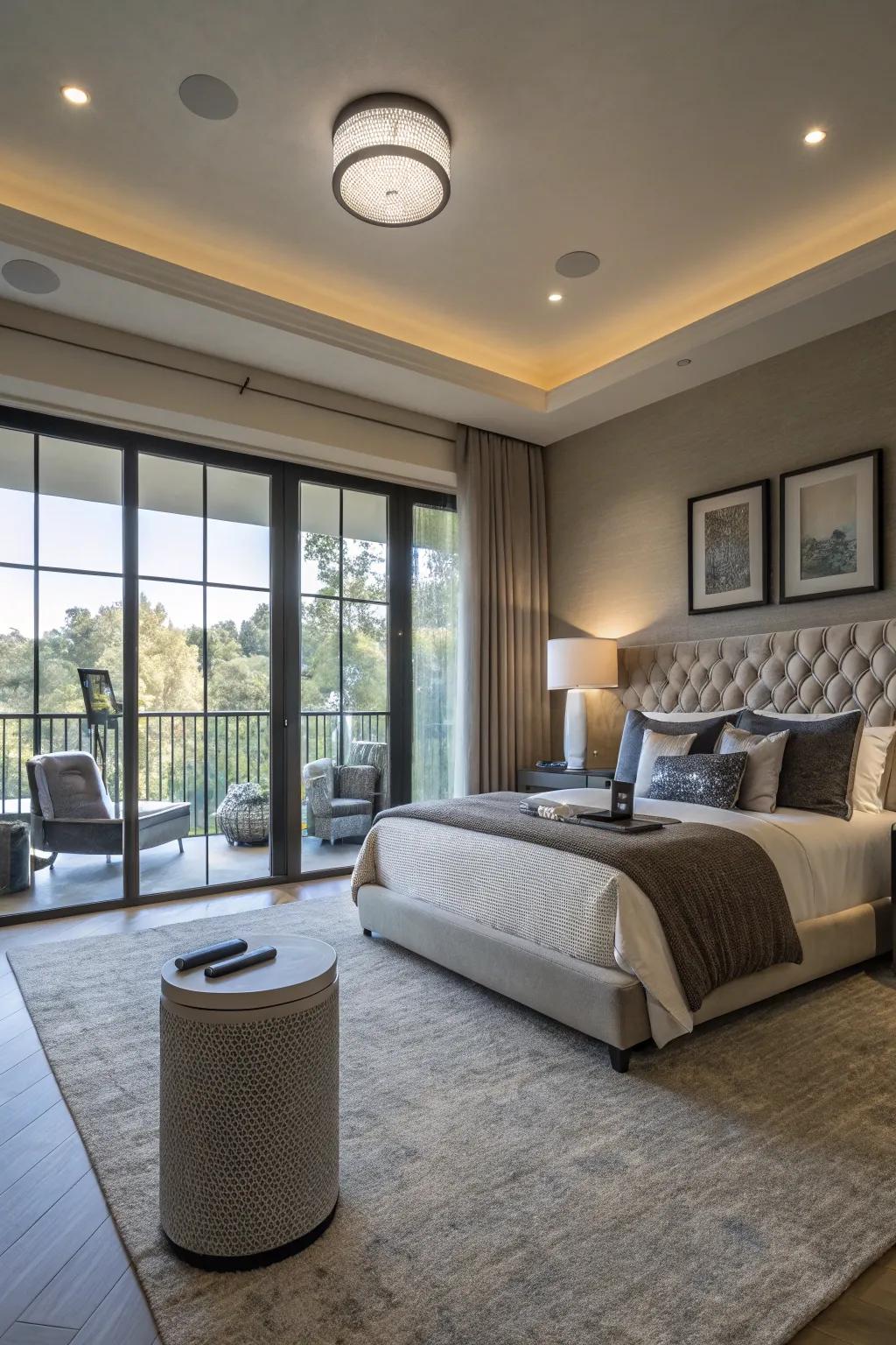 Technological conveniences seamlessly blend into your personal sanctuary.