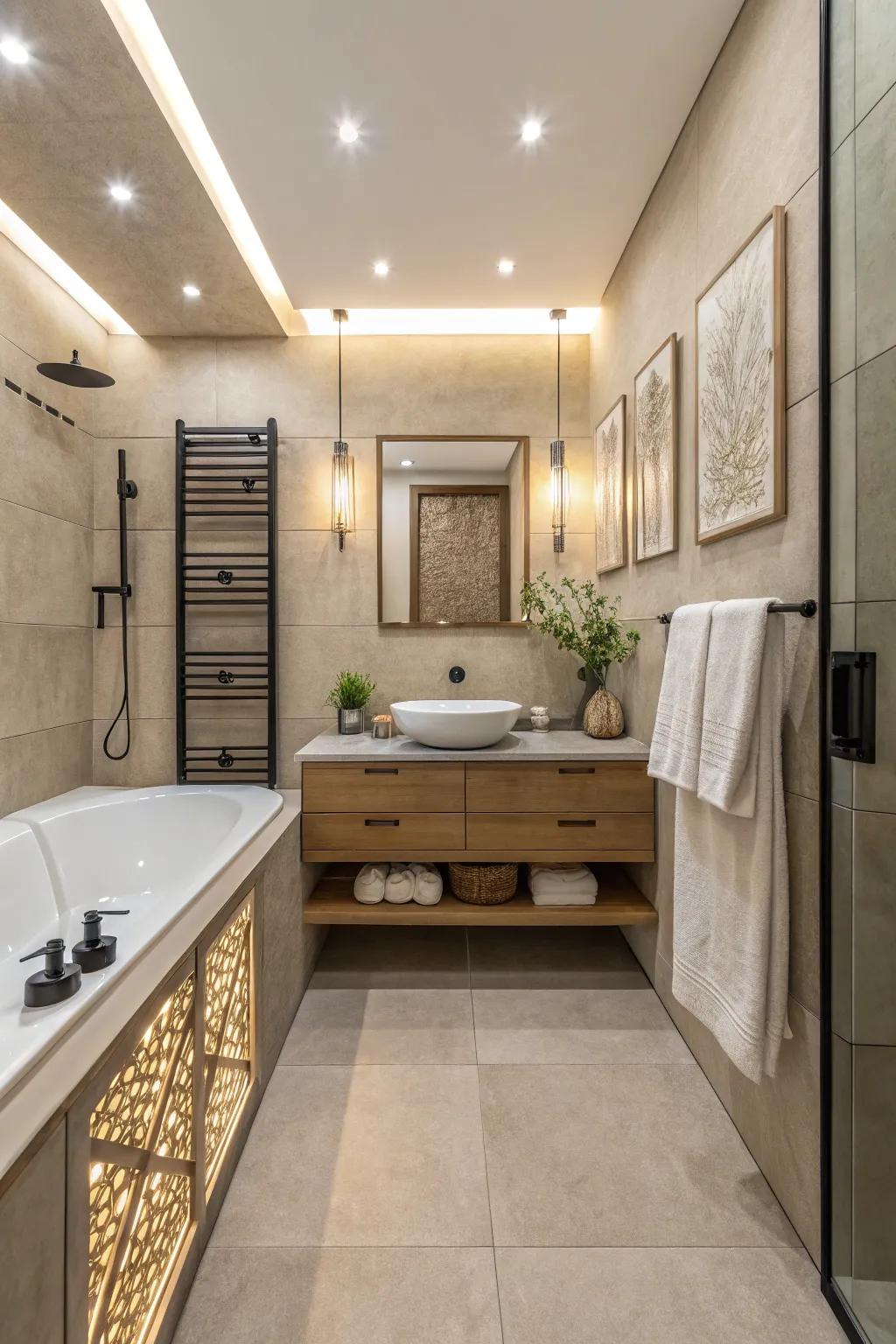 Matte adds simple elegance to a zen bathroom.