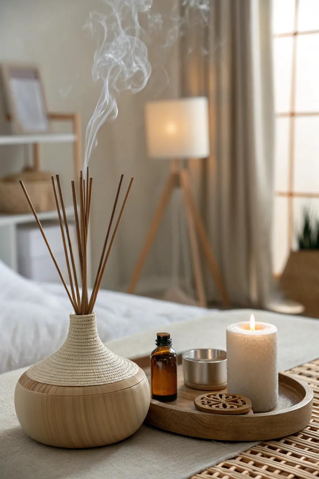 Delicate scents enhance the calming atmosphere.