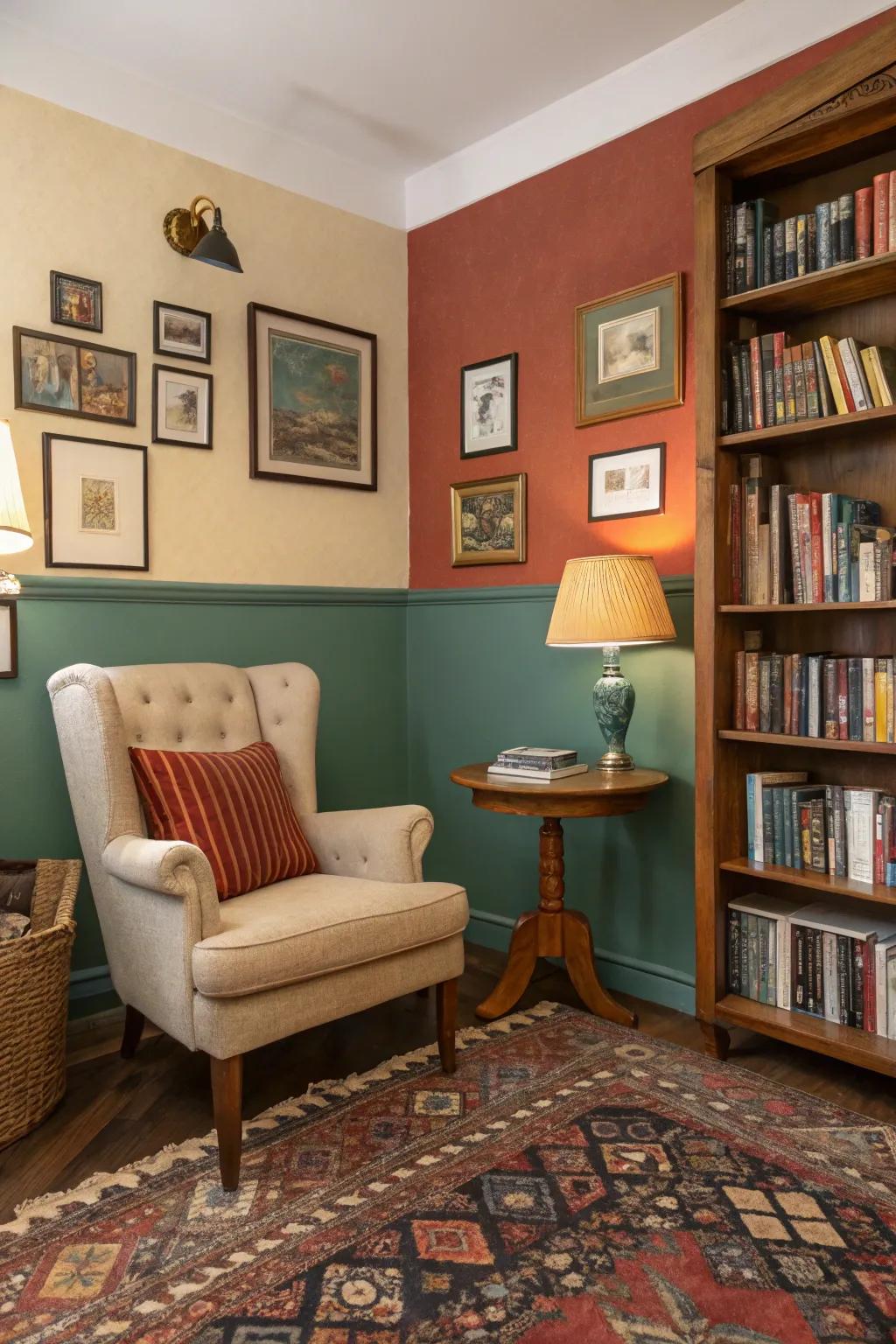 Retro hues create a cozy and nostalgic atmosphere.