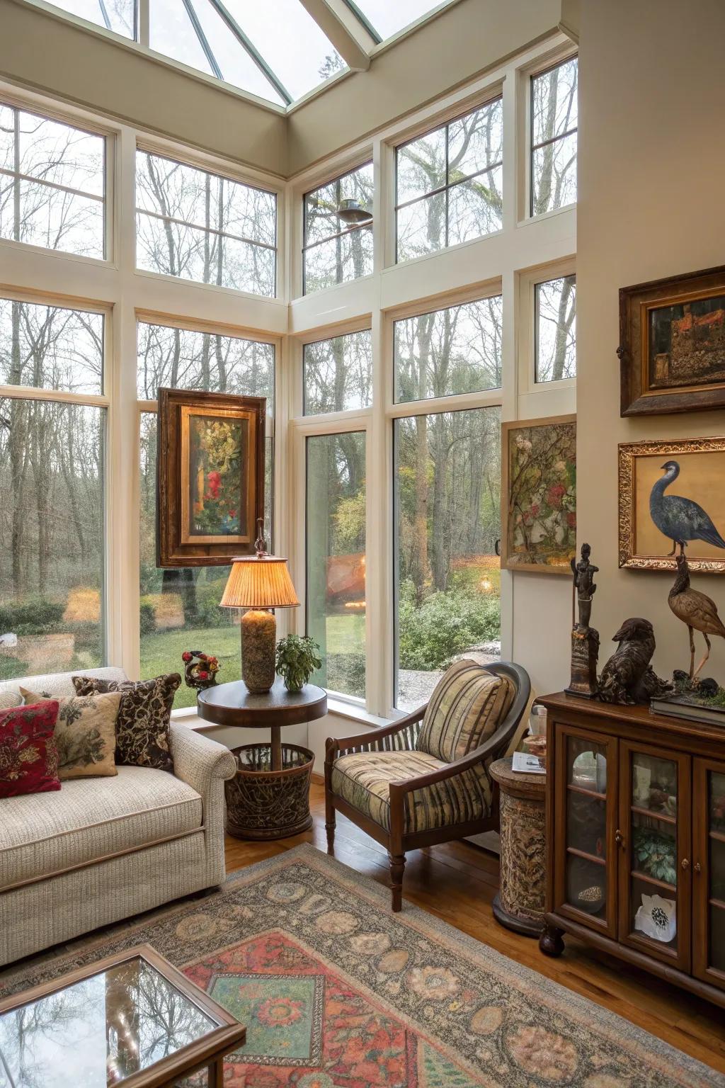 Art and decor adding personal charm to the room.