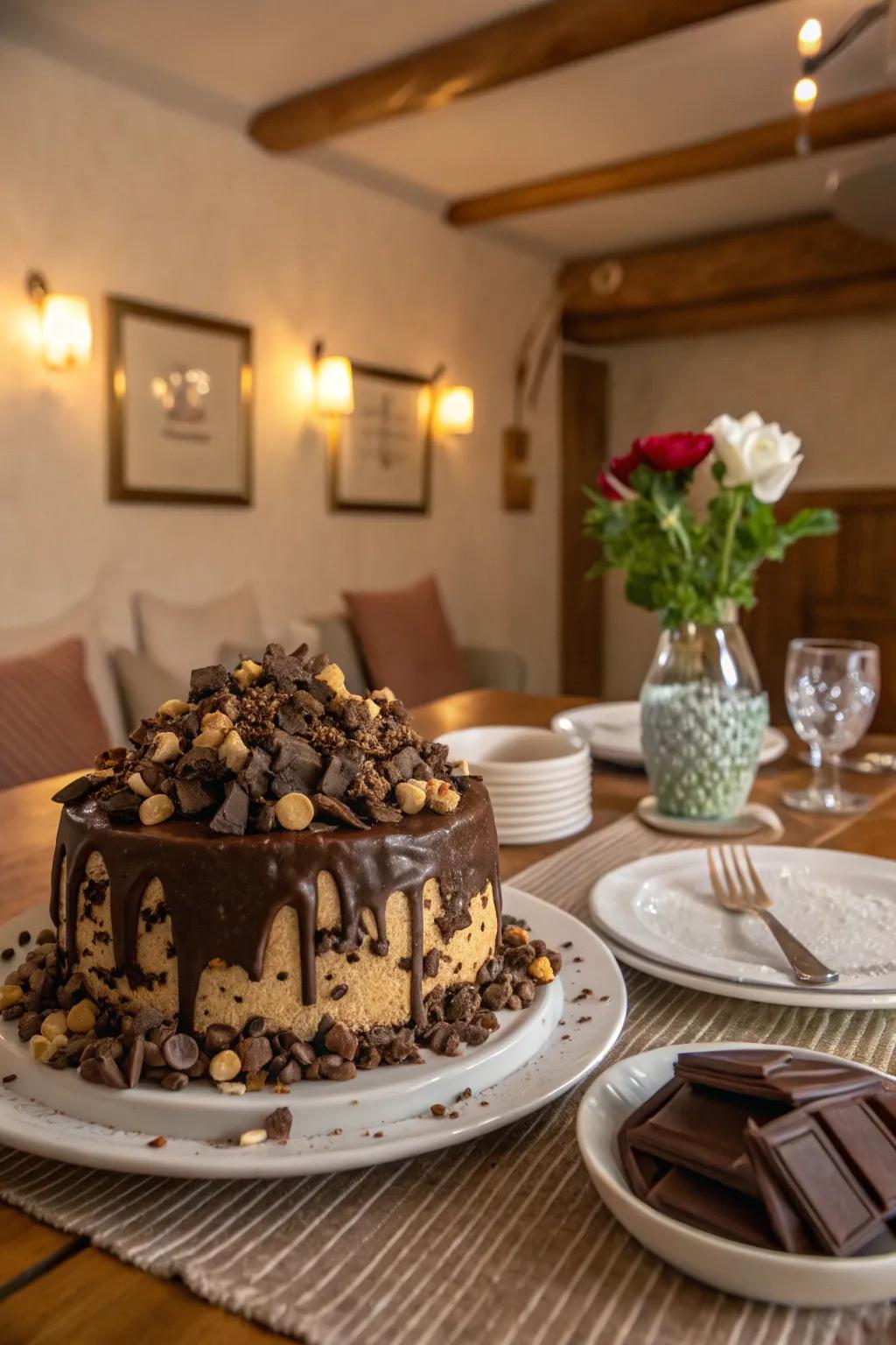 A chocolate overload cake is a decadent treat for all chocolate lovers.