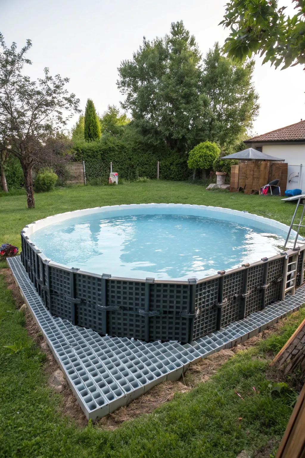 Recycled substances contribute to sustainable and innovative pool bases.
