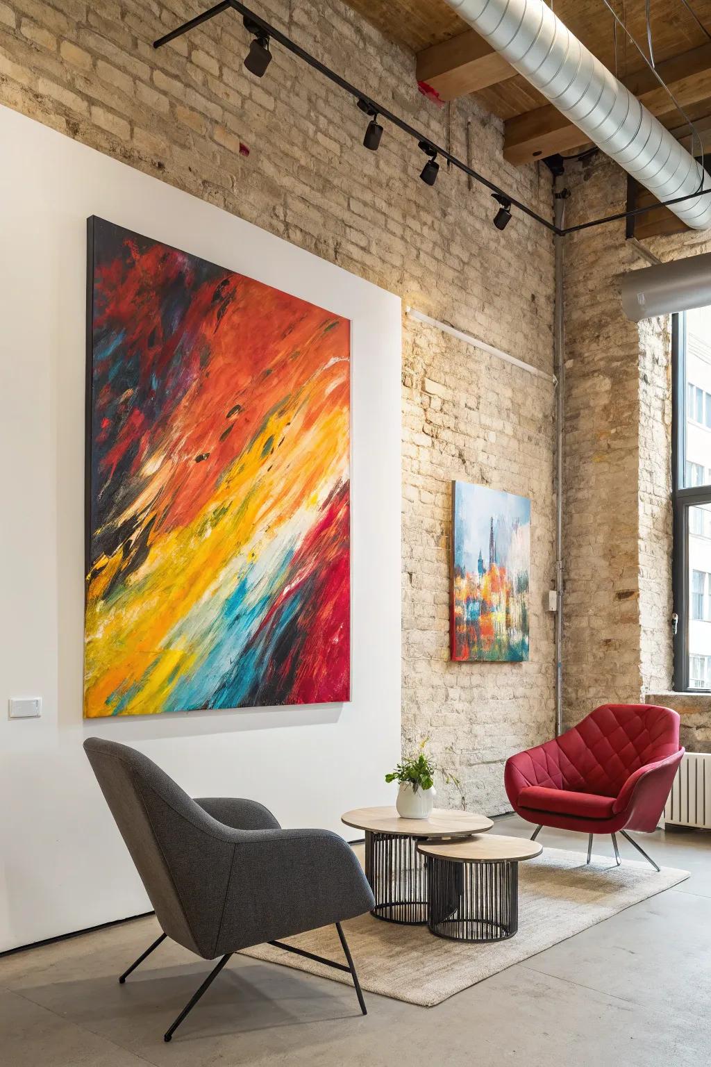 Spreading blade impressions create strong and expressive art.