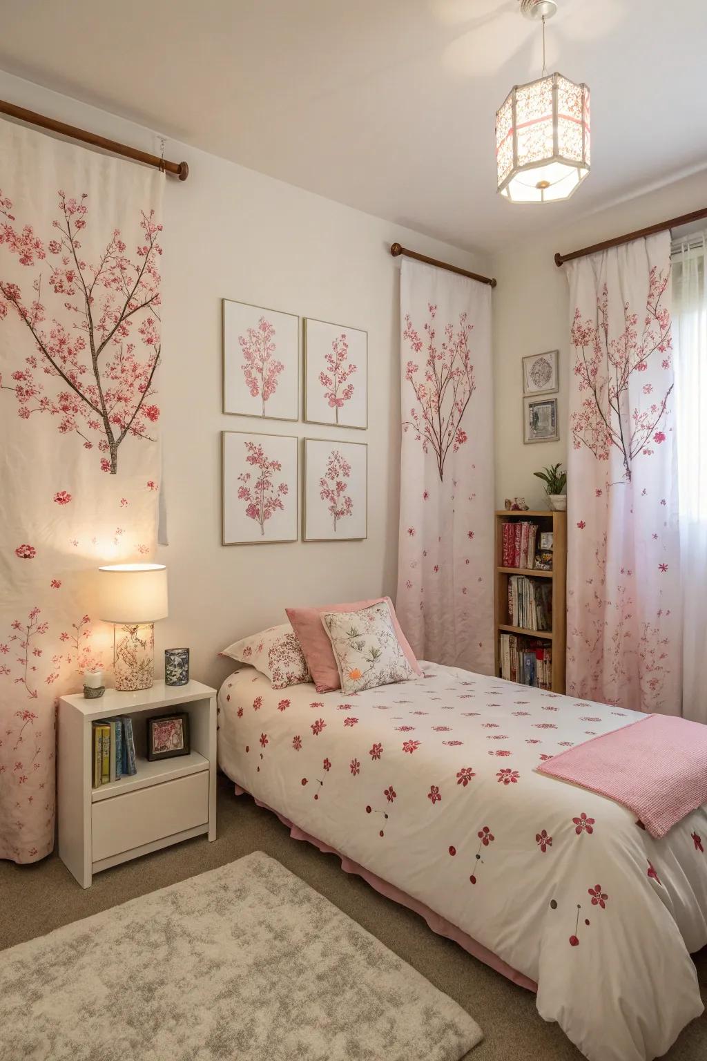 Spring patterns bringing freshness and renewal to the design.