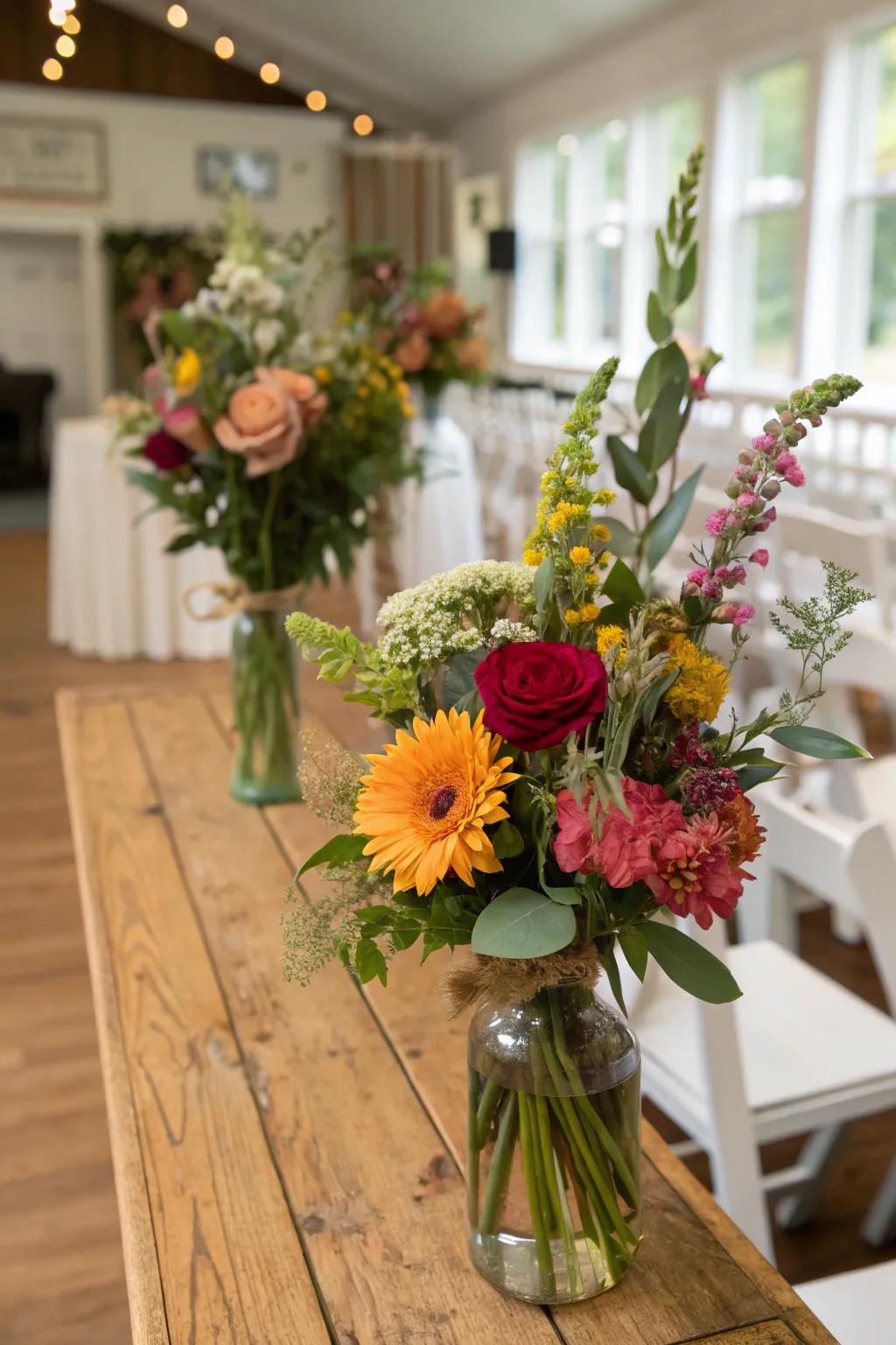 Self-assembled floral compositions append splendor and refinement affordably.