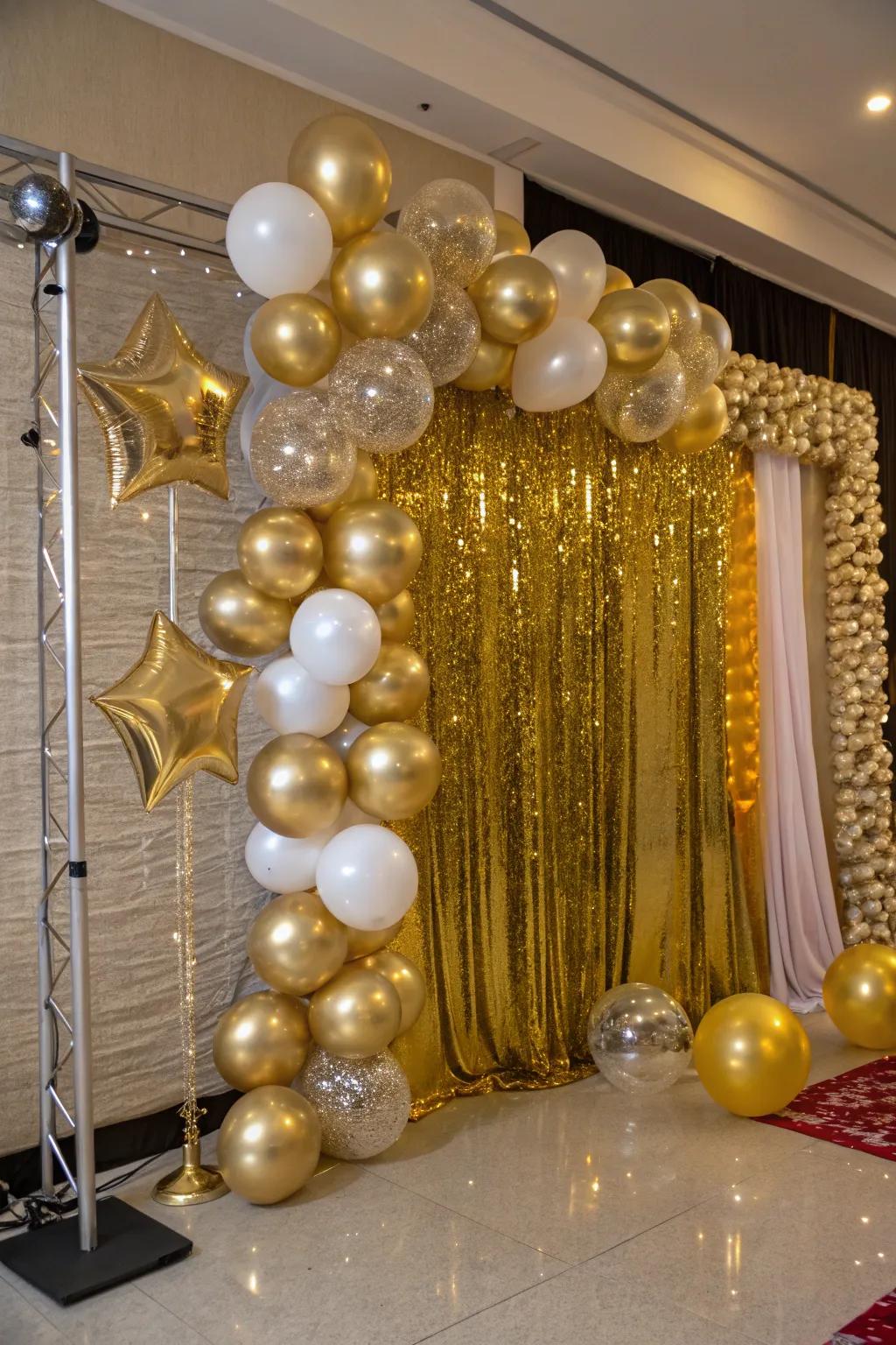 Gold embellishments add a touch of luxury and sparkle.