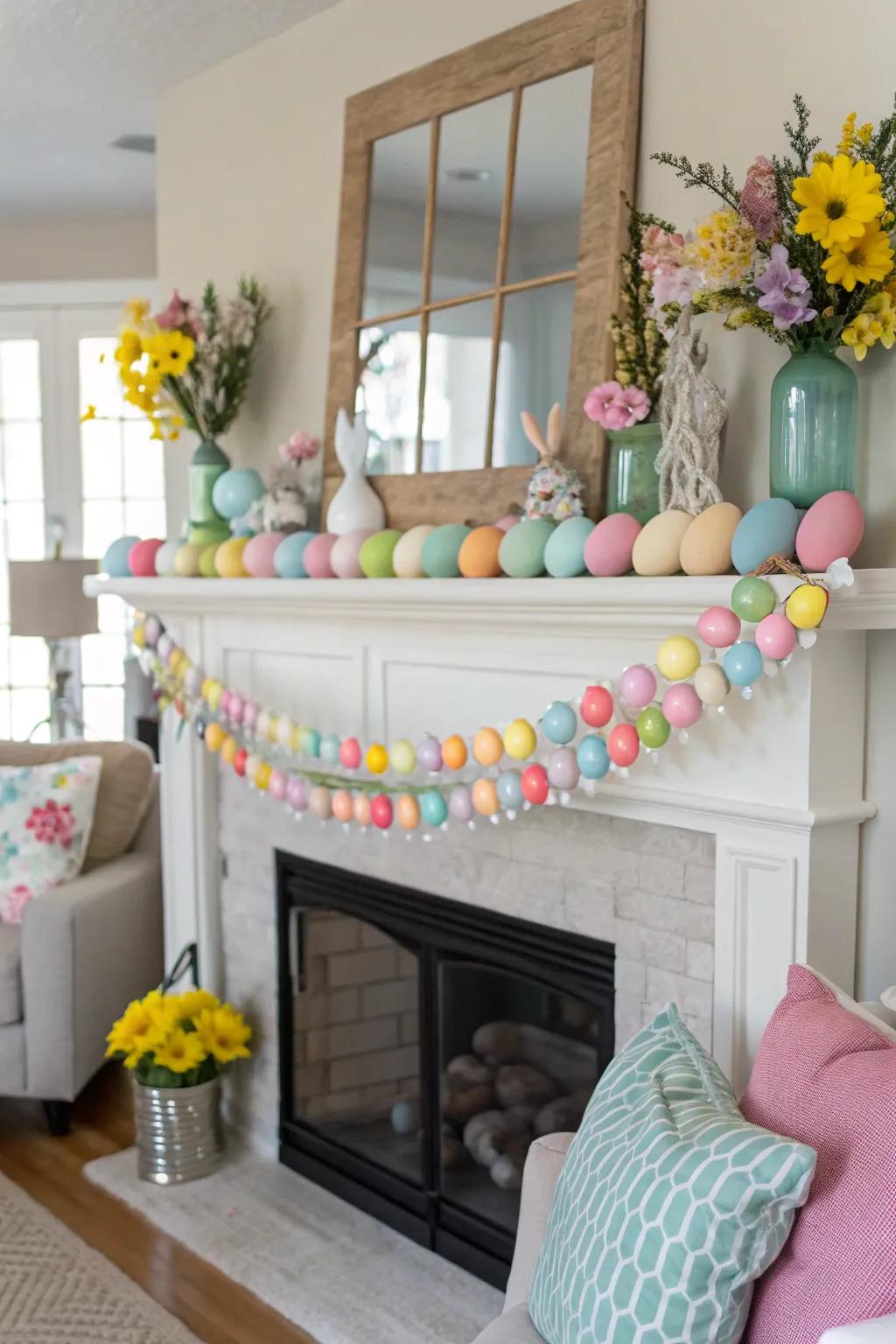 Cheerful Easter bunting brightening up the home.