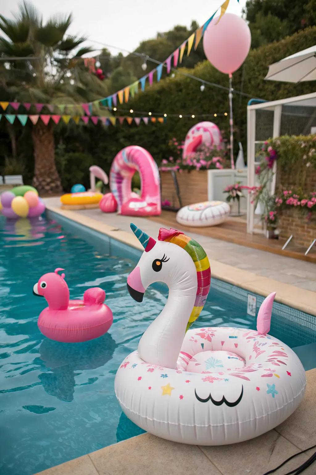 Pool floats that double as decor and fun.