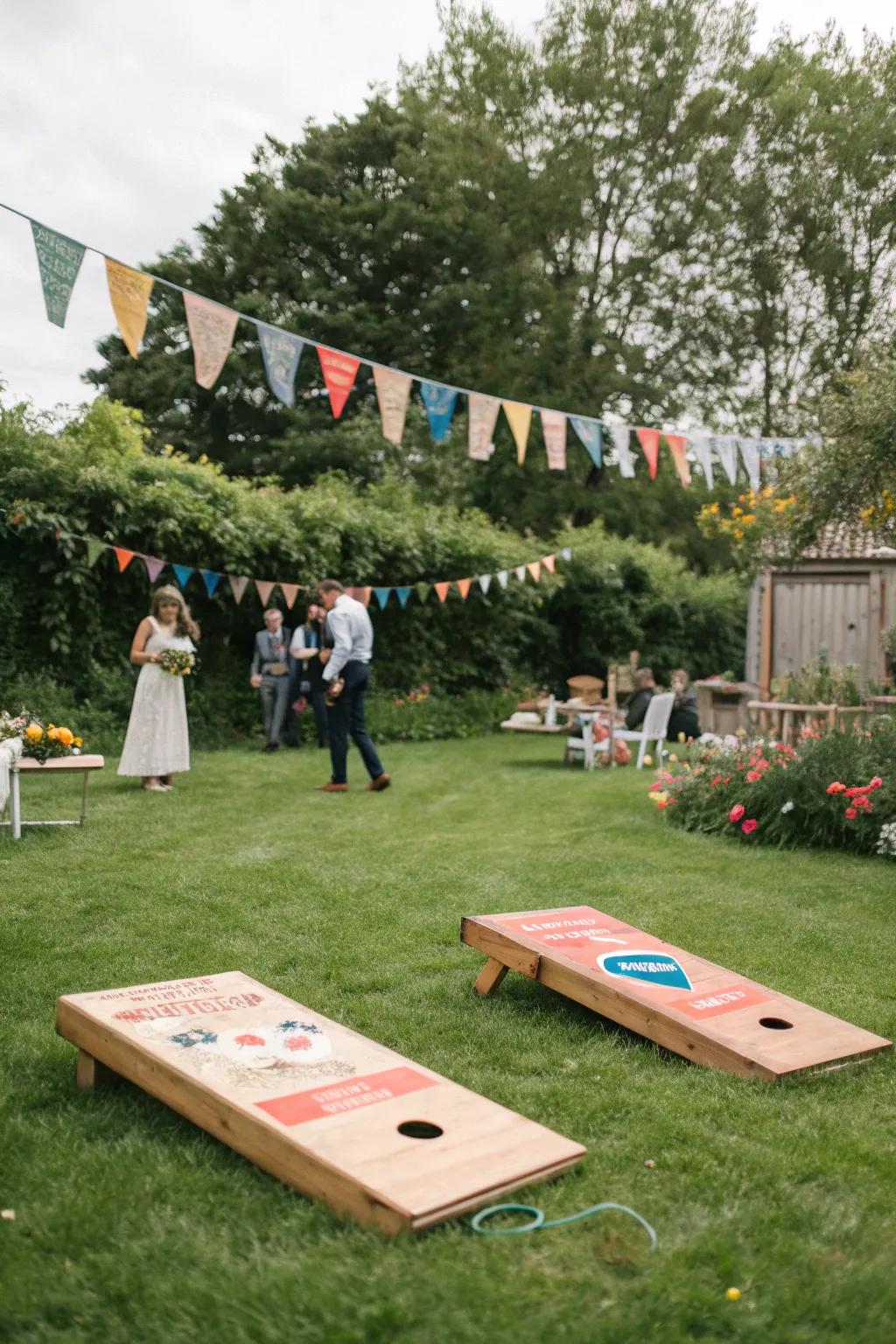 An interactive diversion zone furnishes entertainment and amusement for attendees.