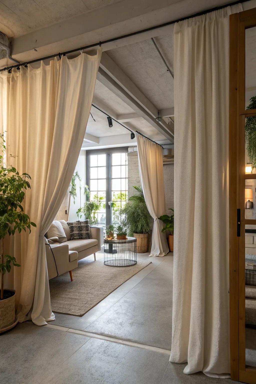 Room dividers can subtly define spaces.
