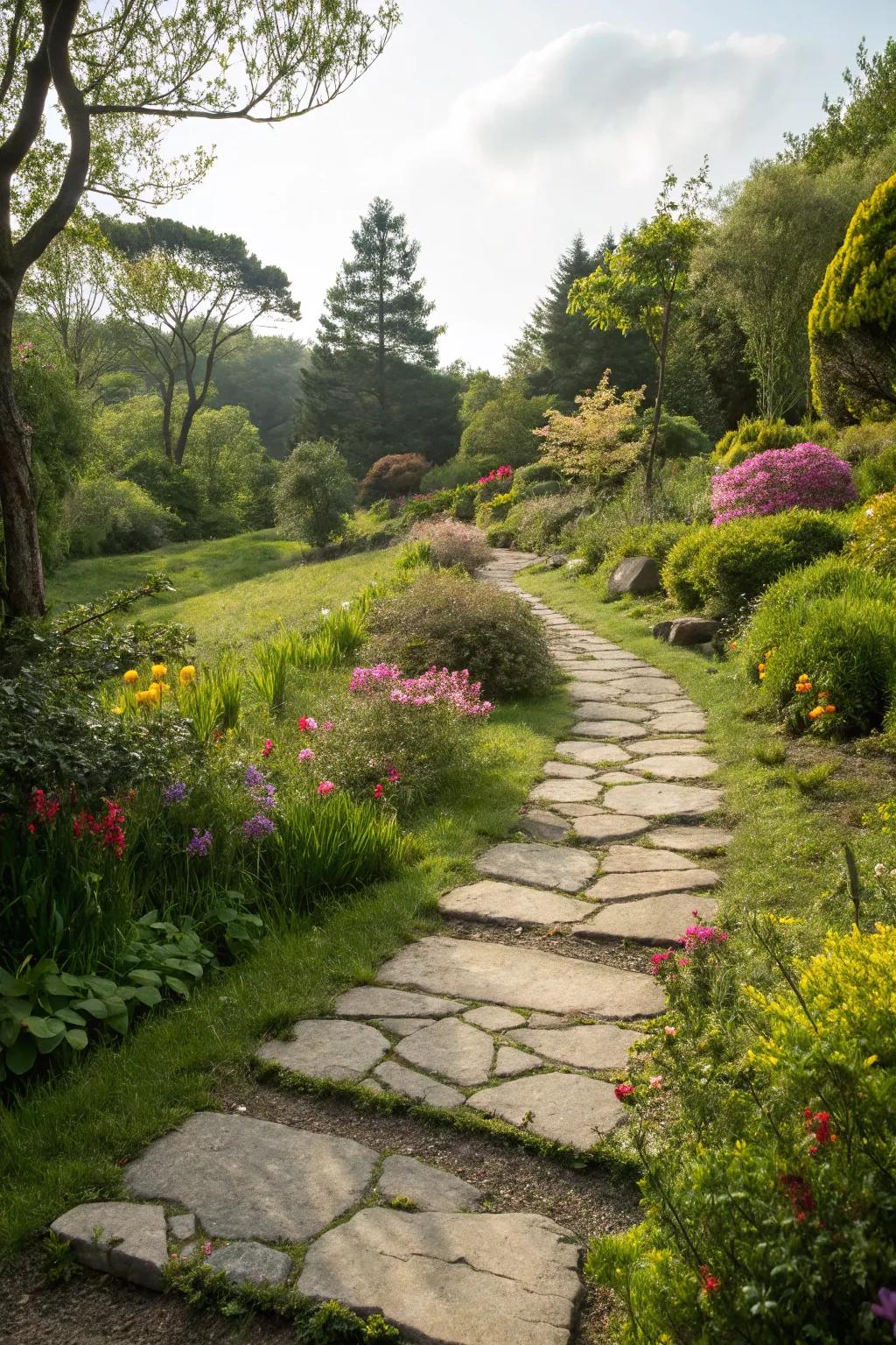 Stepping stones introduce playfulness and guide footsteps through the garden.