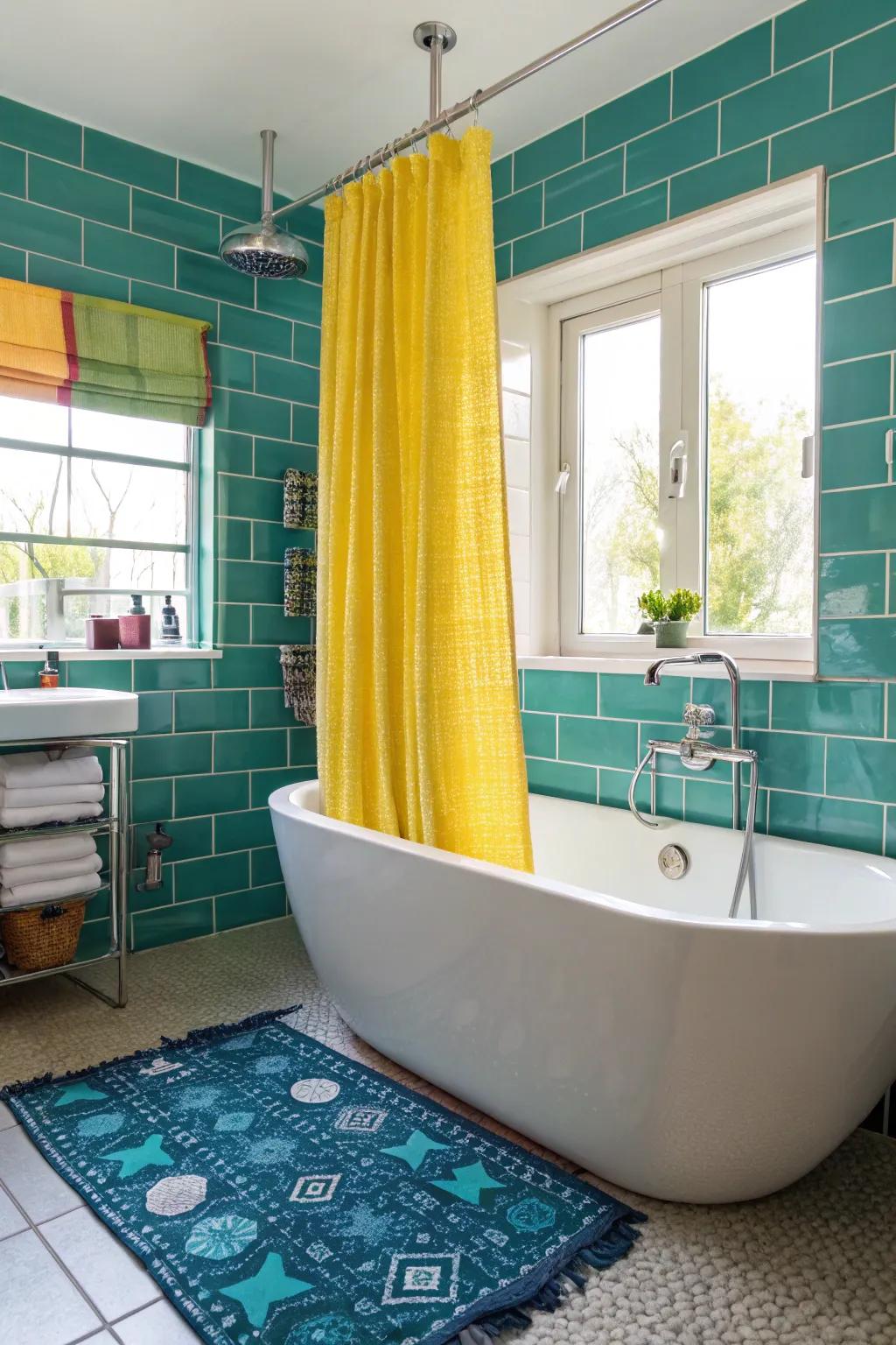 Strong hues add energy and excitement to your bathroom design.
