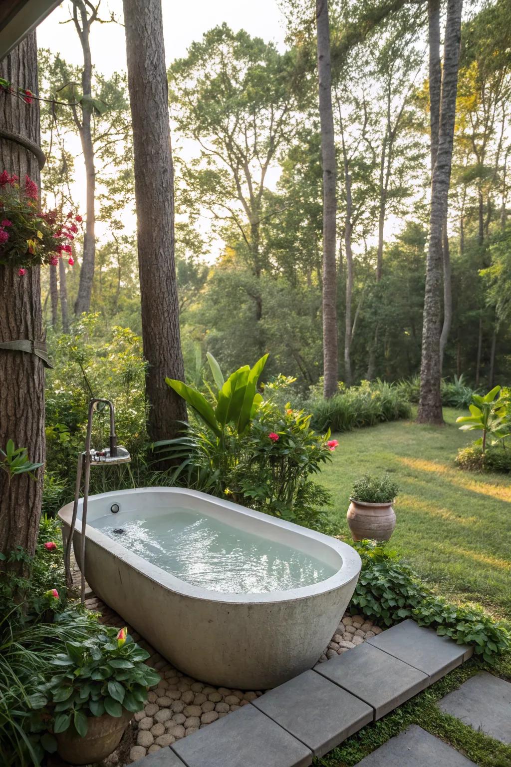 Engage in nature with a garden tub ritual.