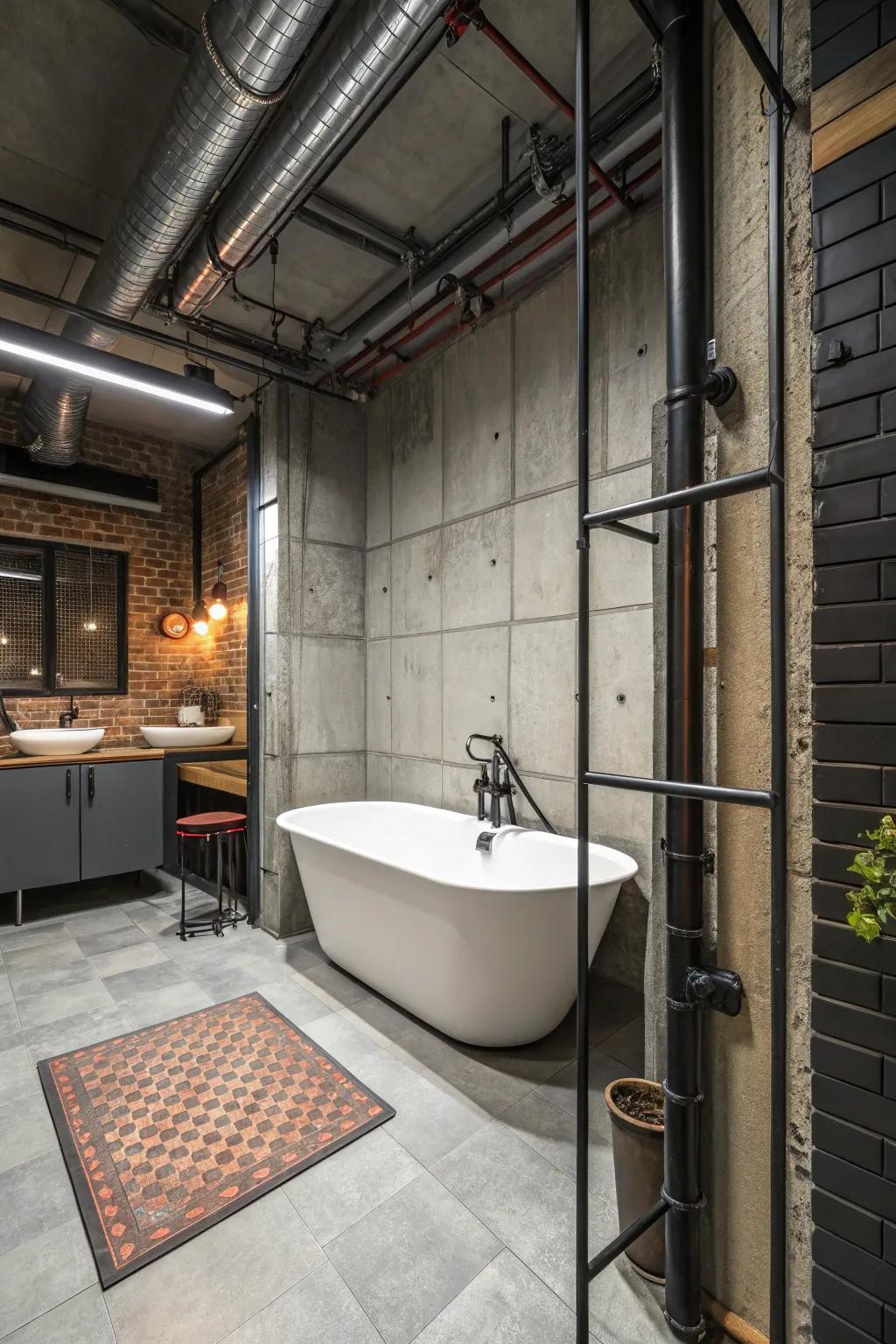 Incorporate an edgy touch to your bathroom with an urban industrial bathtub frame.