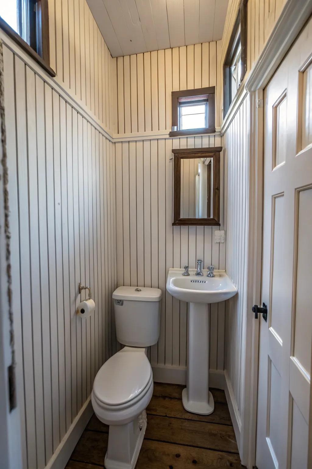 Vertical paneling outlines boost altitude awareness.