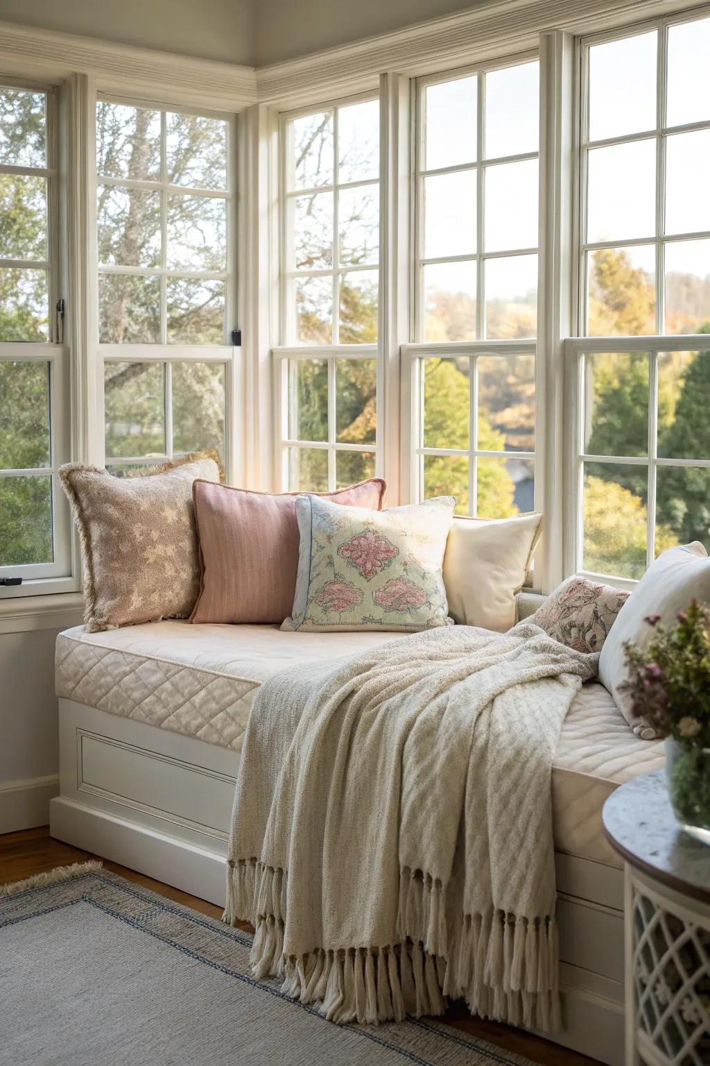 Chill in style with a daybed that's just made for the window.