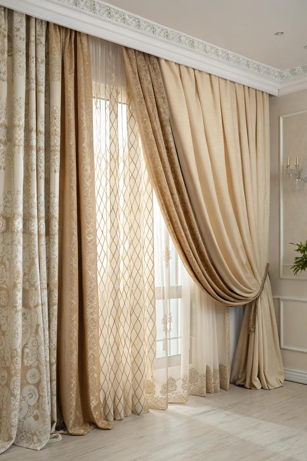 Layered textile pieces enhance the refined and intimate atmosphere of the room.